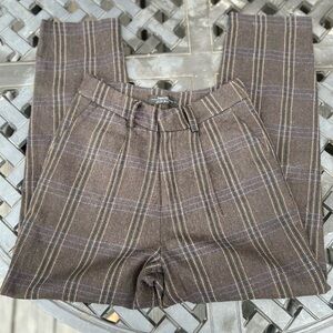 Brown Plaid Trousers